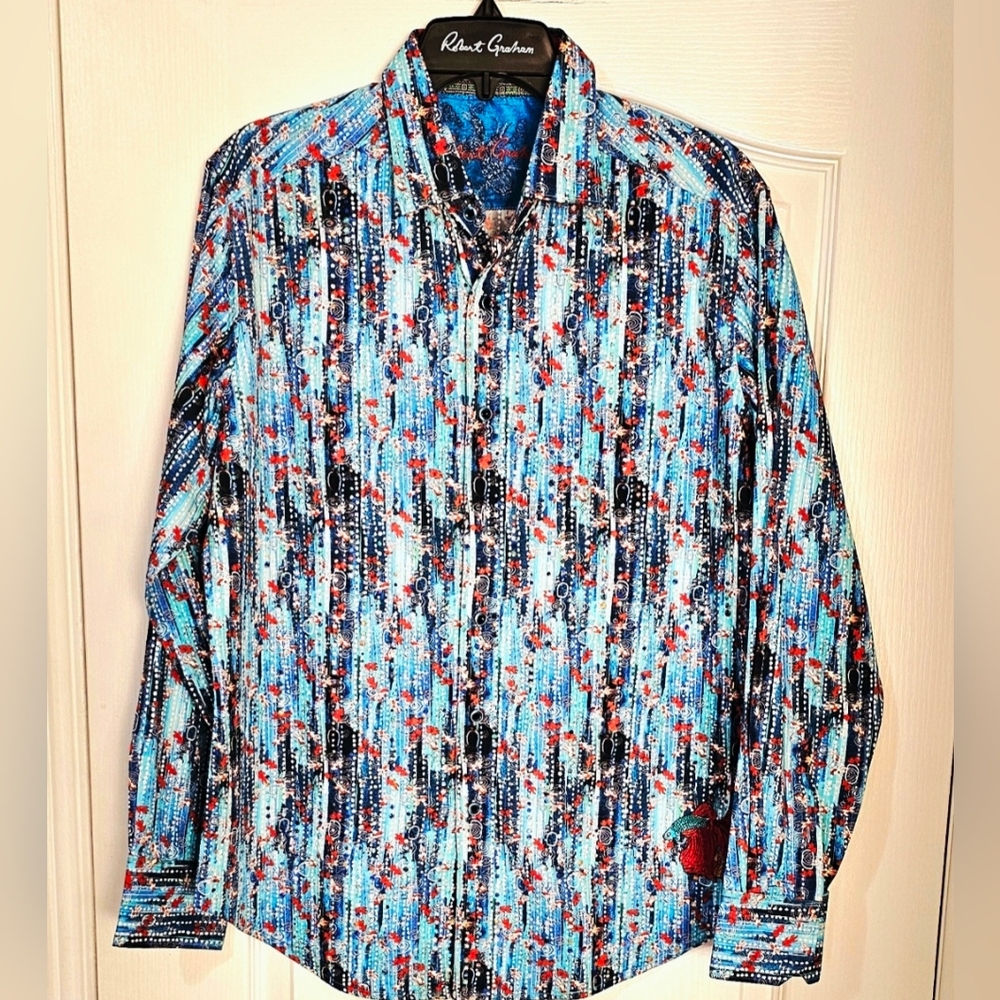 Men's Blue Patterned Shirt